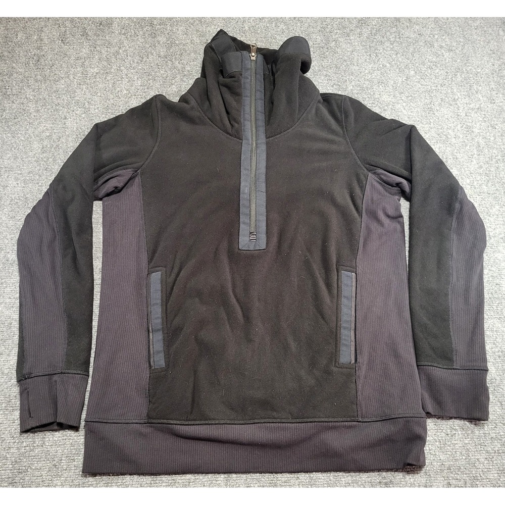 Lululemon Post Chaturanga Black Pullover 1/2 Zip Sweater Women's Size Medium (8)